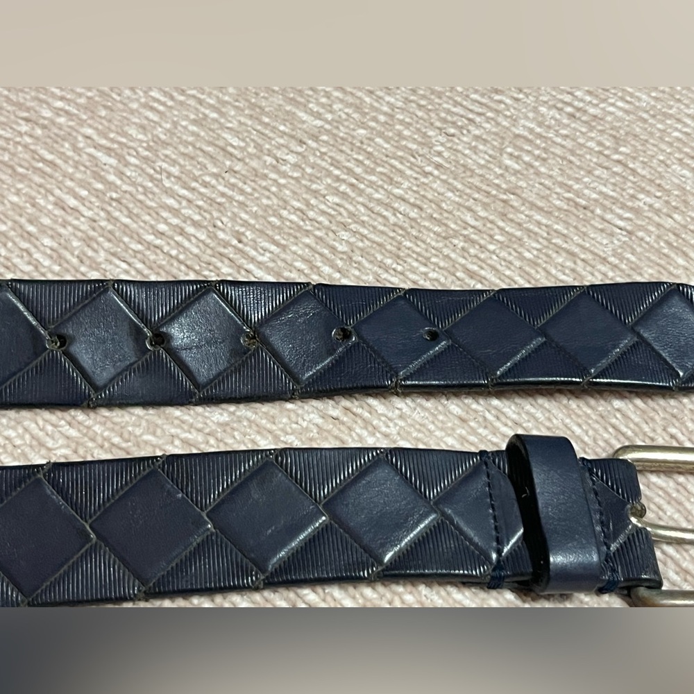 Stylish Navy Diamond Pattern Women's Belt